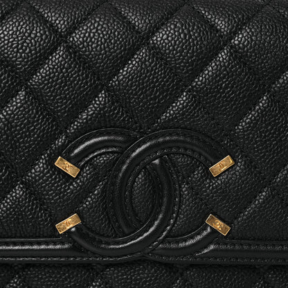 Chanel Caviar Quilted Small CC Filigree Flap Black 9 of 12