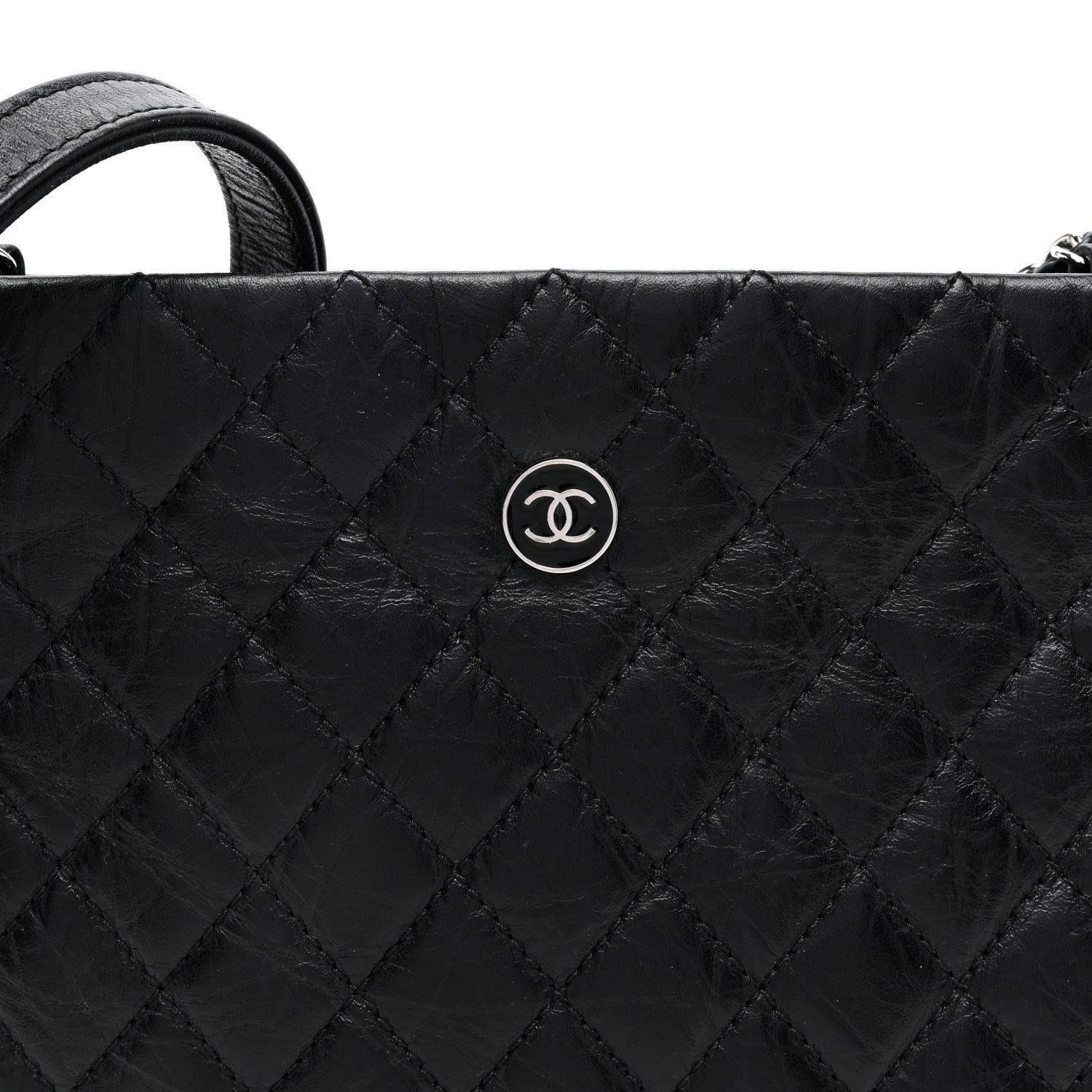 Chanel Aged Calfskin Quilted Crossbody Bag Black 8 of 10