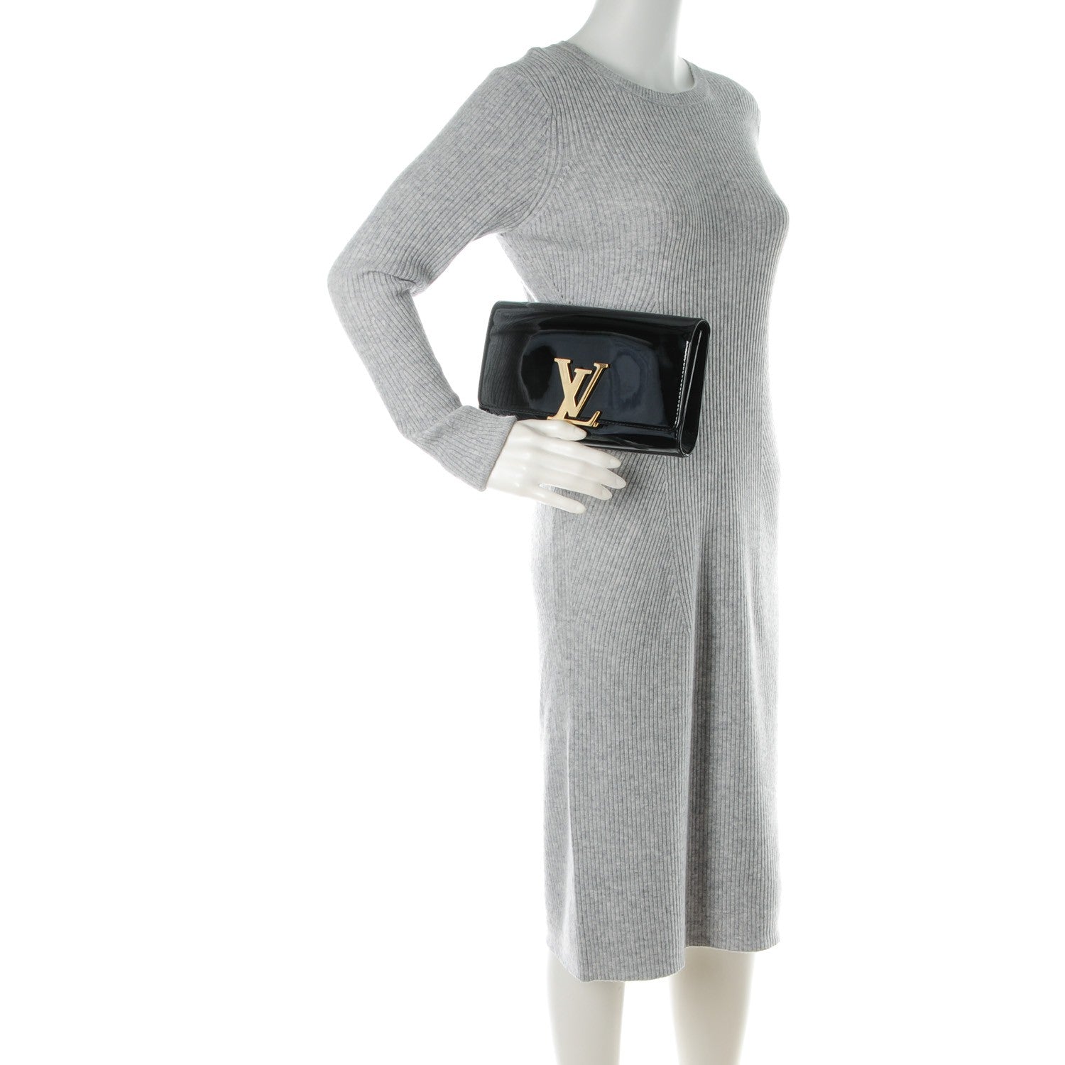 Louis Vuitton Patent Neo Sobe Louise EW Clutch Black 2 of 6