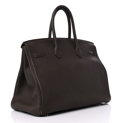 Hermes Taurillon Clemence BIRKIN 35 Cafe 3 of 14