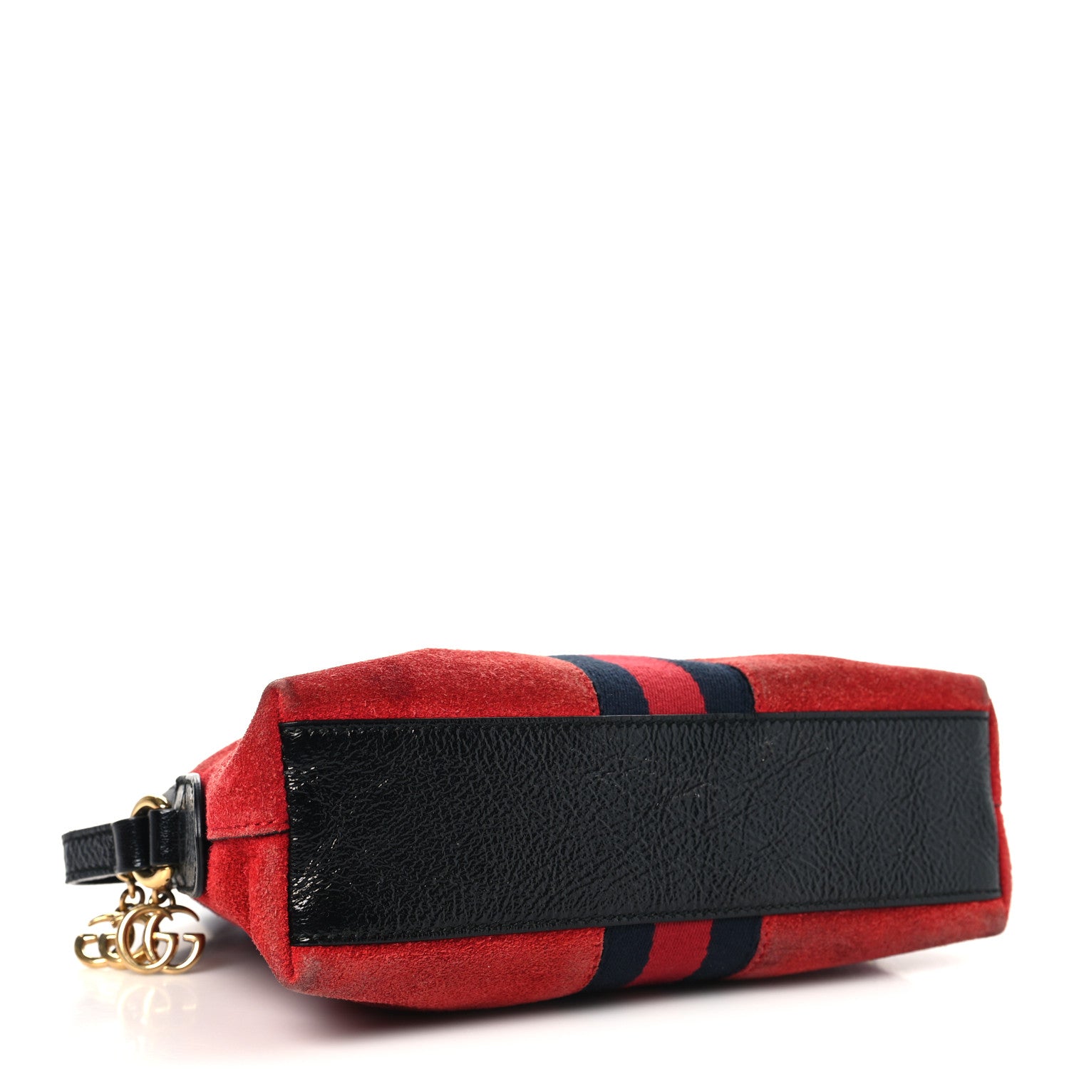 Gucci Suede Patent Web GG Small Ophidia Dome Shoulder Bag Hibiscus Red 4 of 11