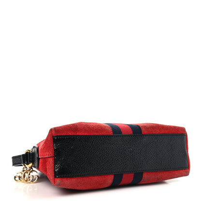Gucci Suede Patent Web GG Small Ophidia Dome Shoulder Bag Hibiscus Red 4 of 11