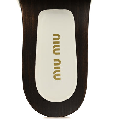 Miu Miu Vernice Logo Slide Clogs 36 White 7 of 10