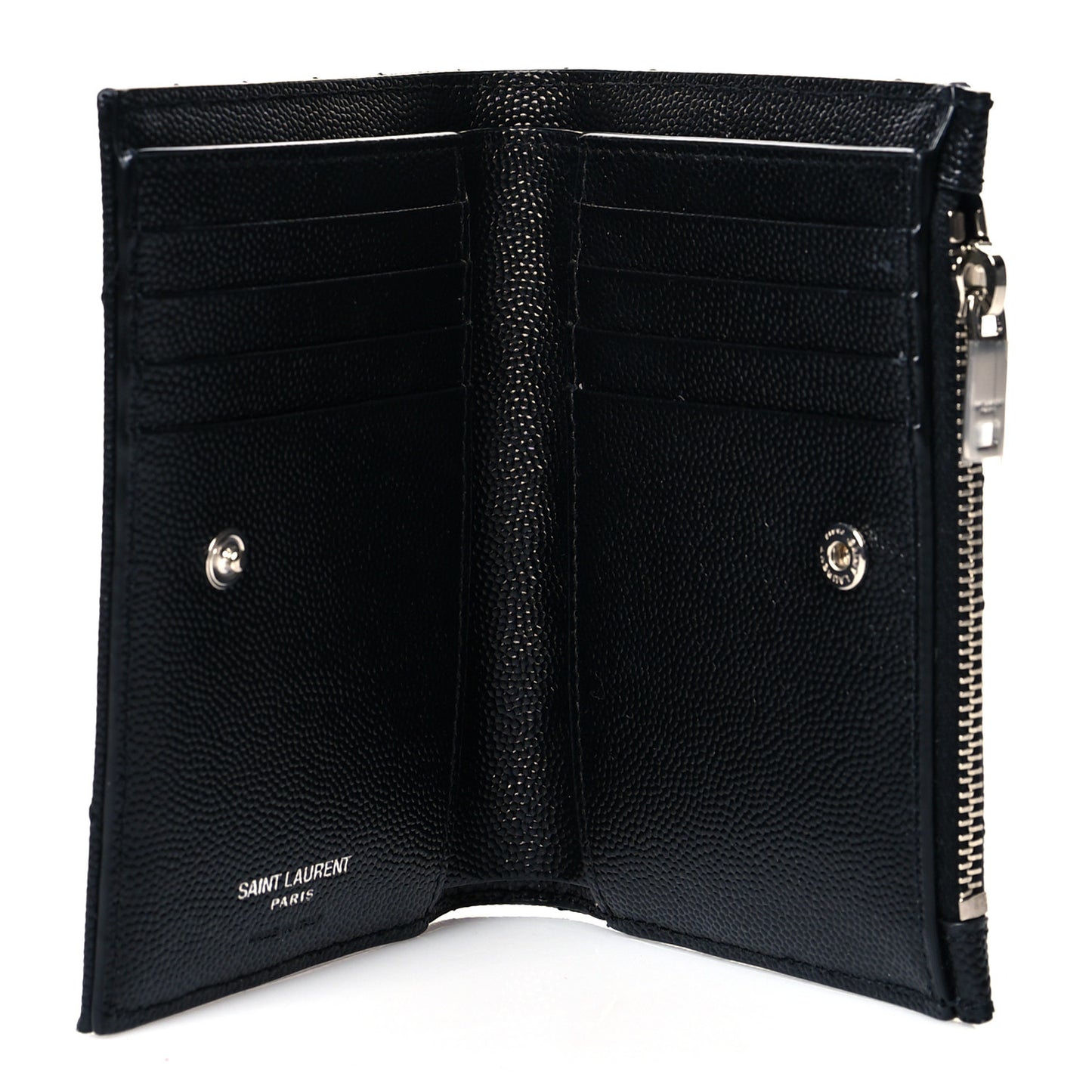 Grain De Poudre Matelasse Chevron Monogram Zipped Two-Part Wallet Black