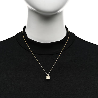 Roberto Coin 18K Yellow Gold Diamond Tiny Treasures Lock Pendant Necklace 2 of 5