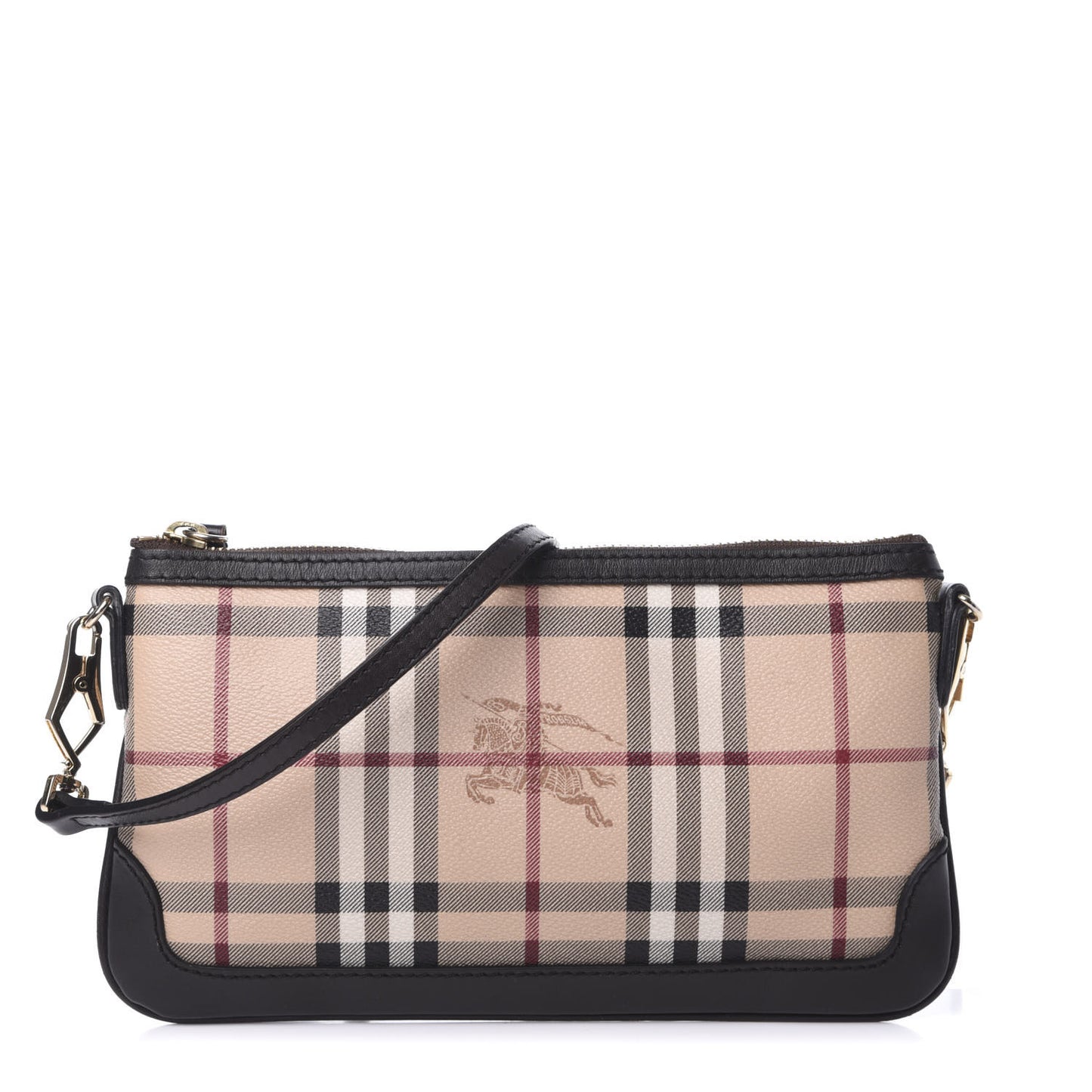 Haymarket Check Small Peyton Crossbody Clutch Bag Chocolate