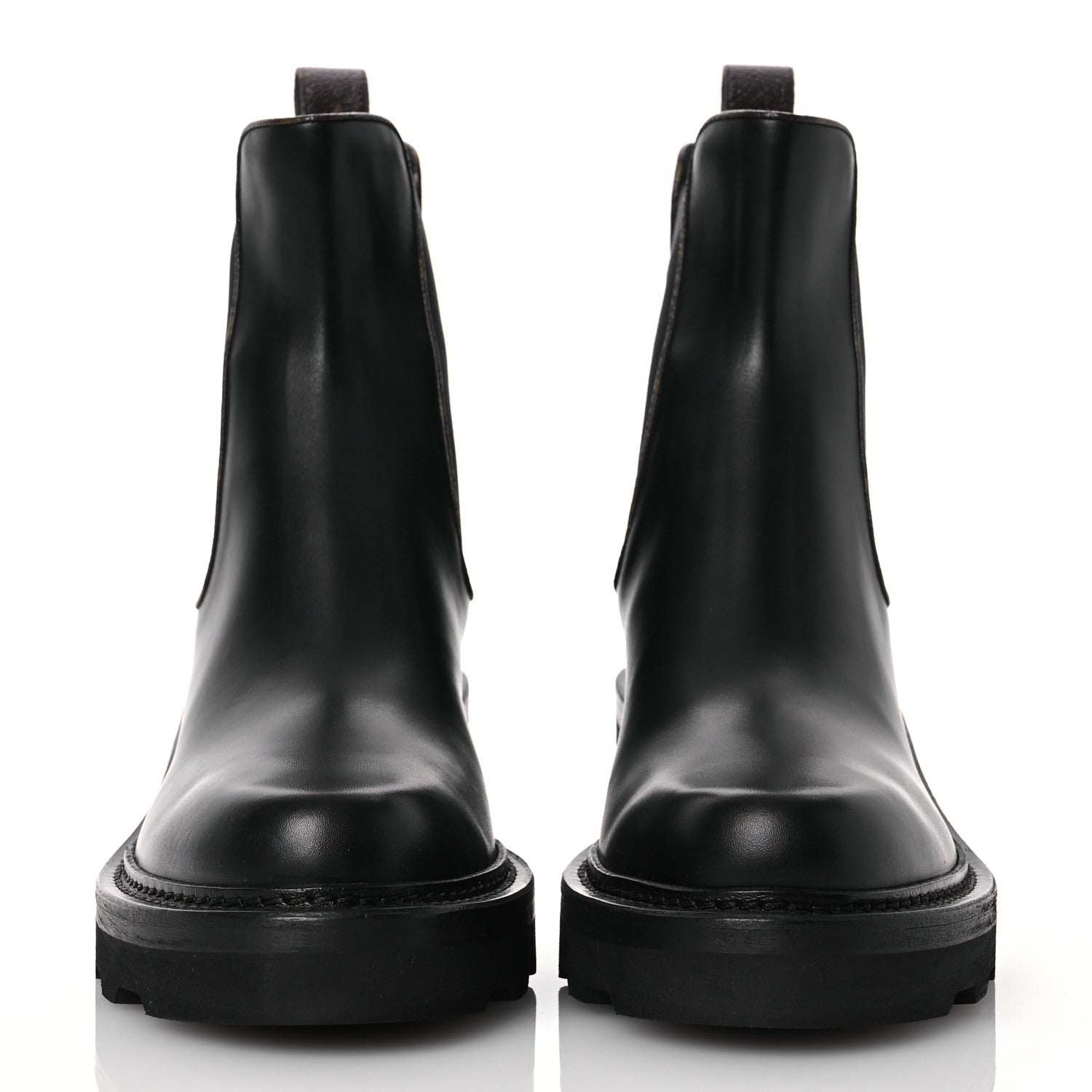 Louis Vuitton Calfskin Monogram Beaubourg Ankle Boots 39.5 Black 2 of 9