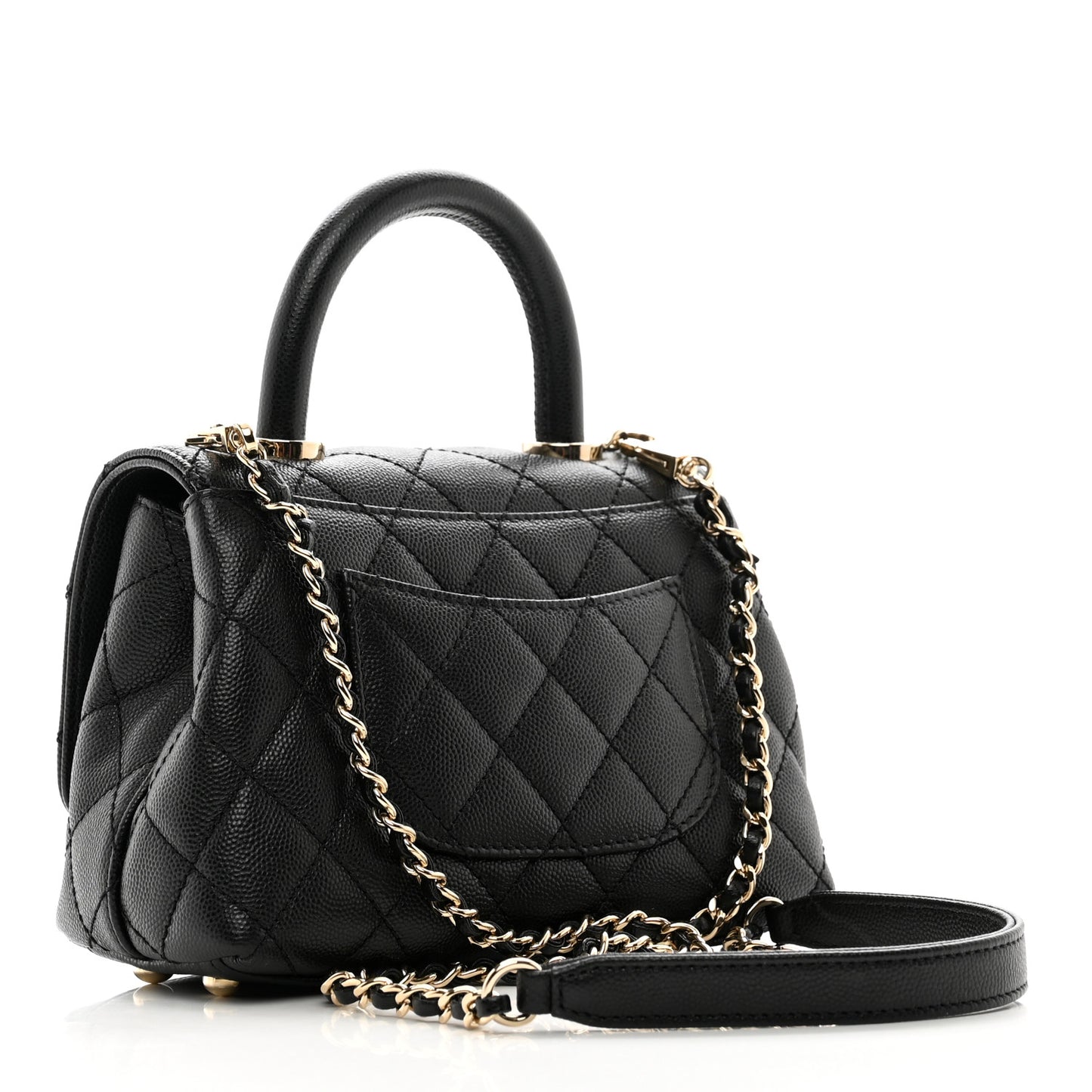 Caviar Quilted Extra Mini Coco Handle Flap Black