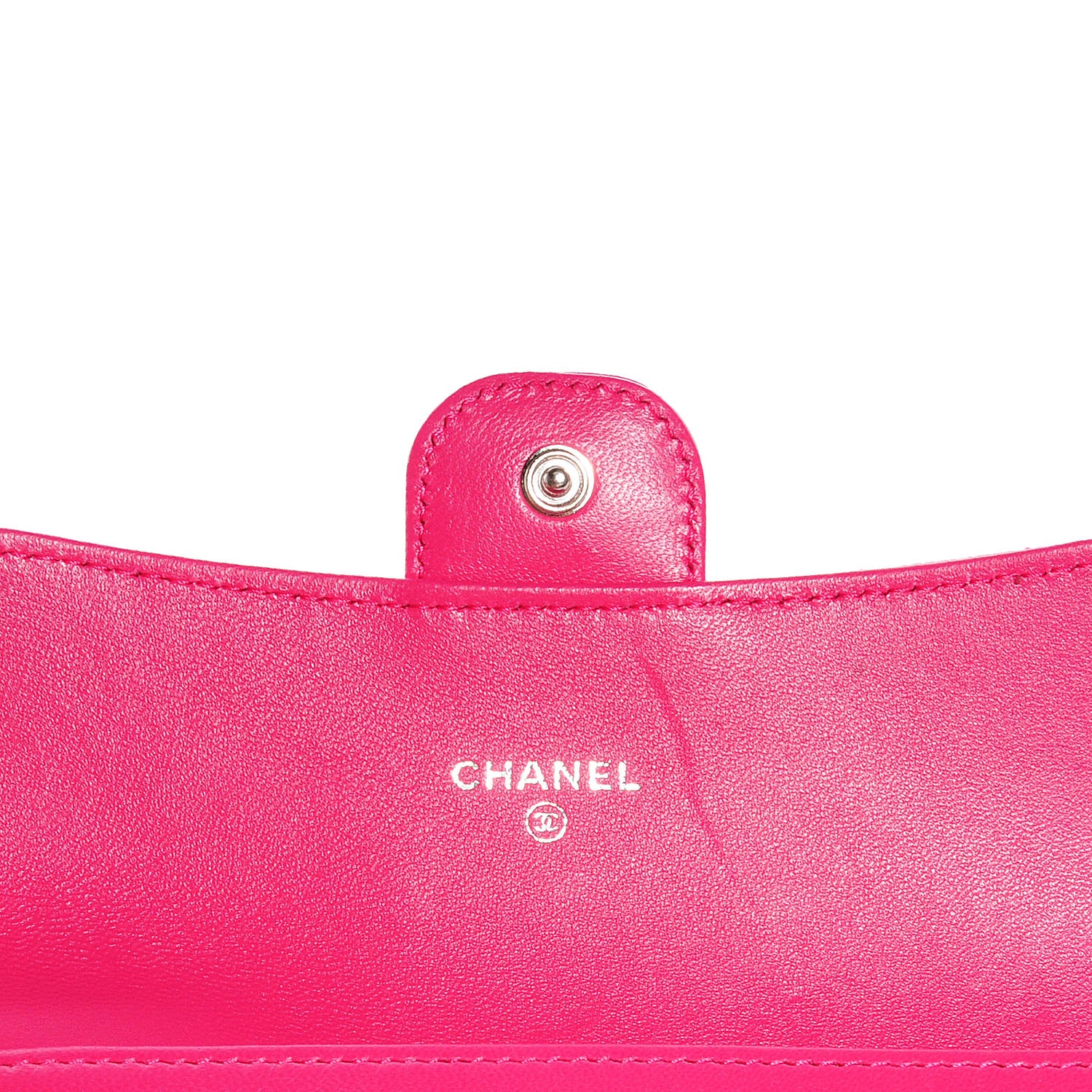 Chanel Lambskin Quilted Small Flap Wallet Dark Pink 7 of 10