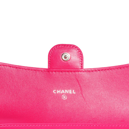 Chanel Lambskin Quilted Small Flap Wallet Dark Pink 7 of 10