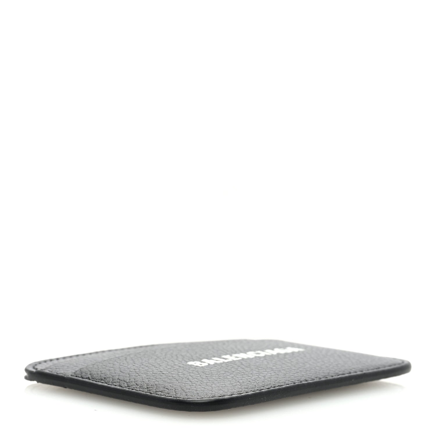 Balenciaga Grained Calfskin Logo Cash Rounded Card Holder Black White 4 of 7