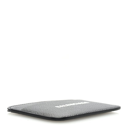 Balenciaga Grained Calfskin Logo Cash Rounded Card Holder Black White 4 of 7