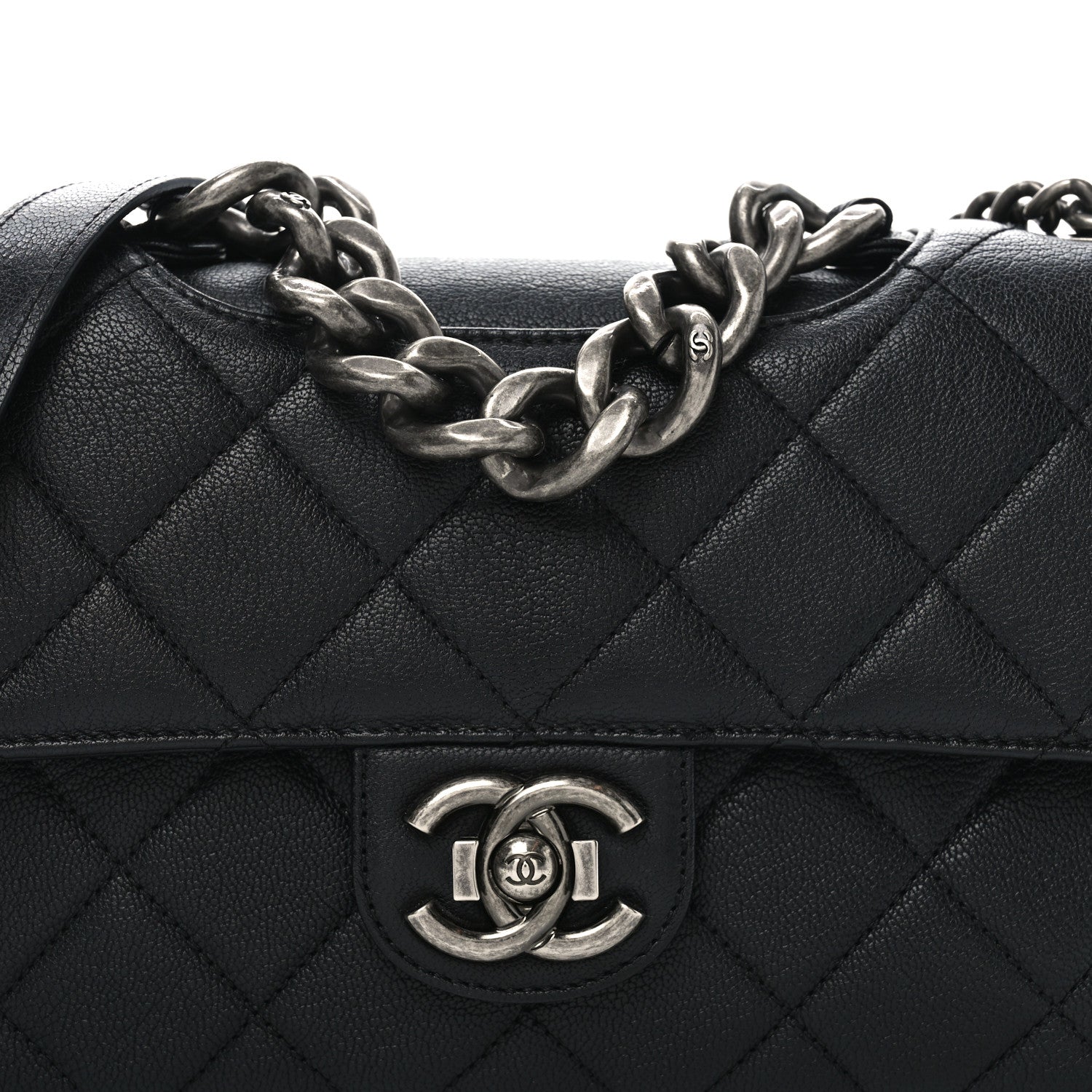 Chanel Goatskin Quilted Medium Perfect Edge Flap Black 8 of 10
