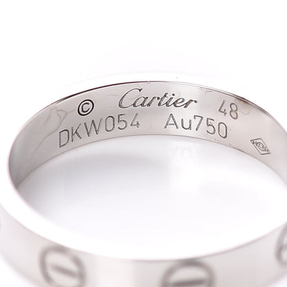 Cartier 18K White Gold 3.5mm LOVE Wedding Band Ring 48 4.5 4 of 5
