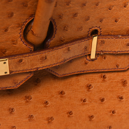 Hermes Ostrich Birkin 35 Cognac 11 of 12