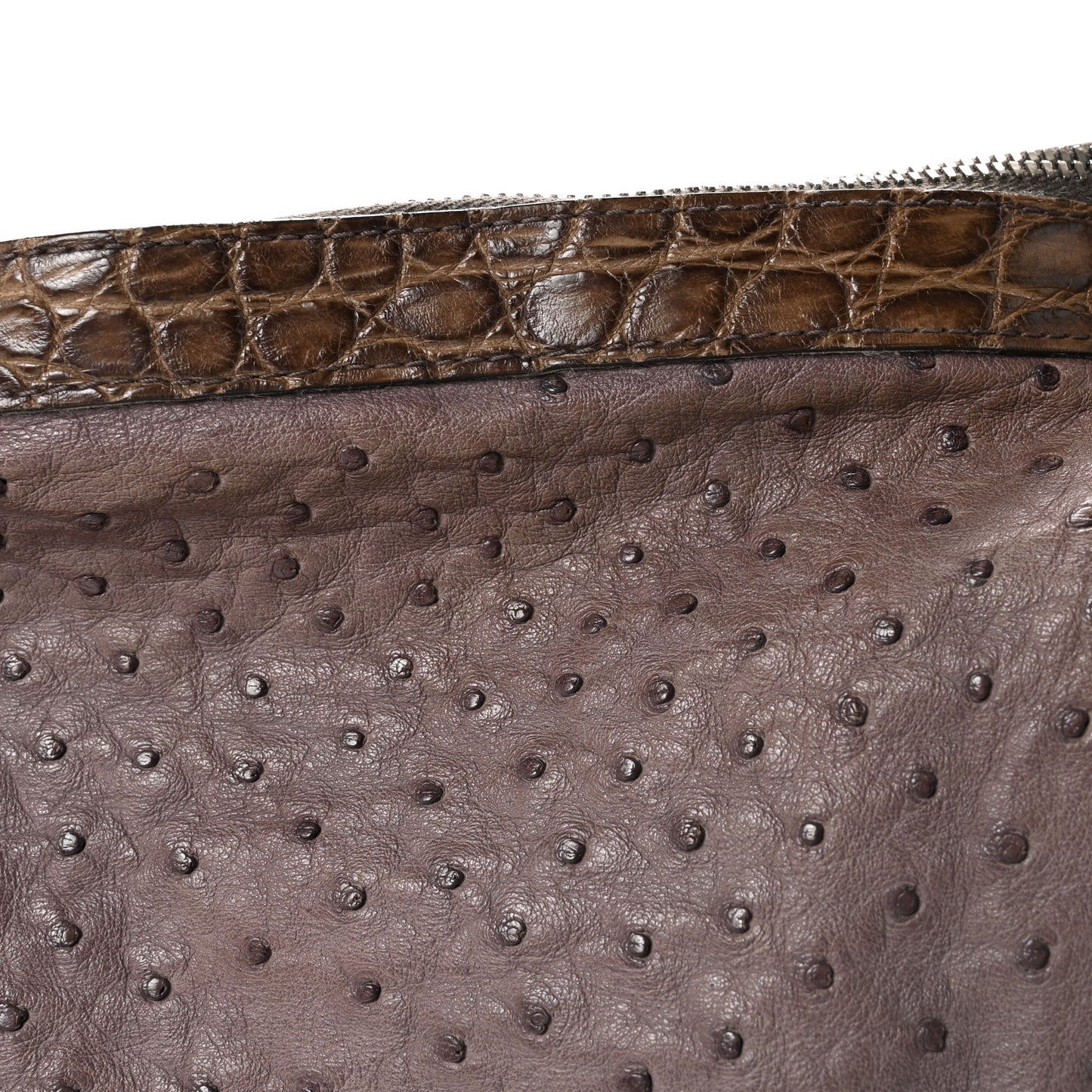 Ostrich Crocodile Shoulder Bag Purple