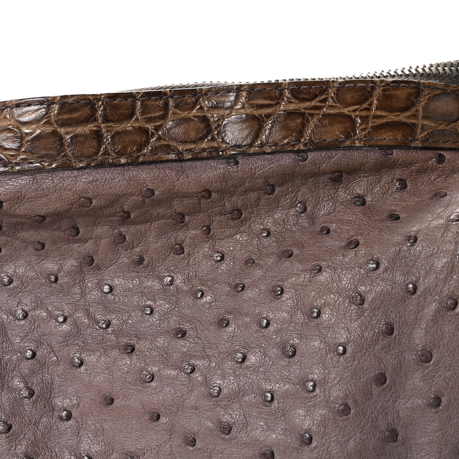 Bottega Veneta Ostrich Crocodile Shoulder Bag Purple 7 of 9