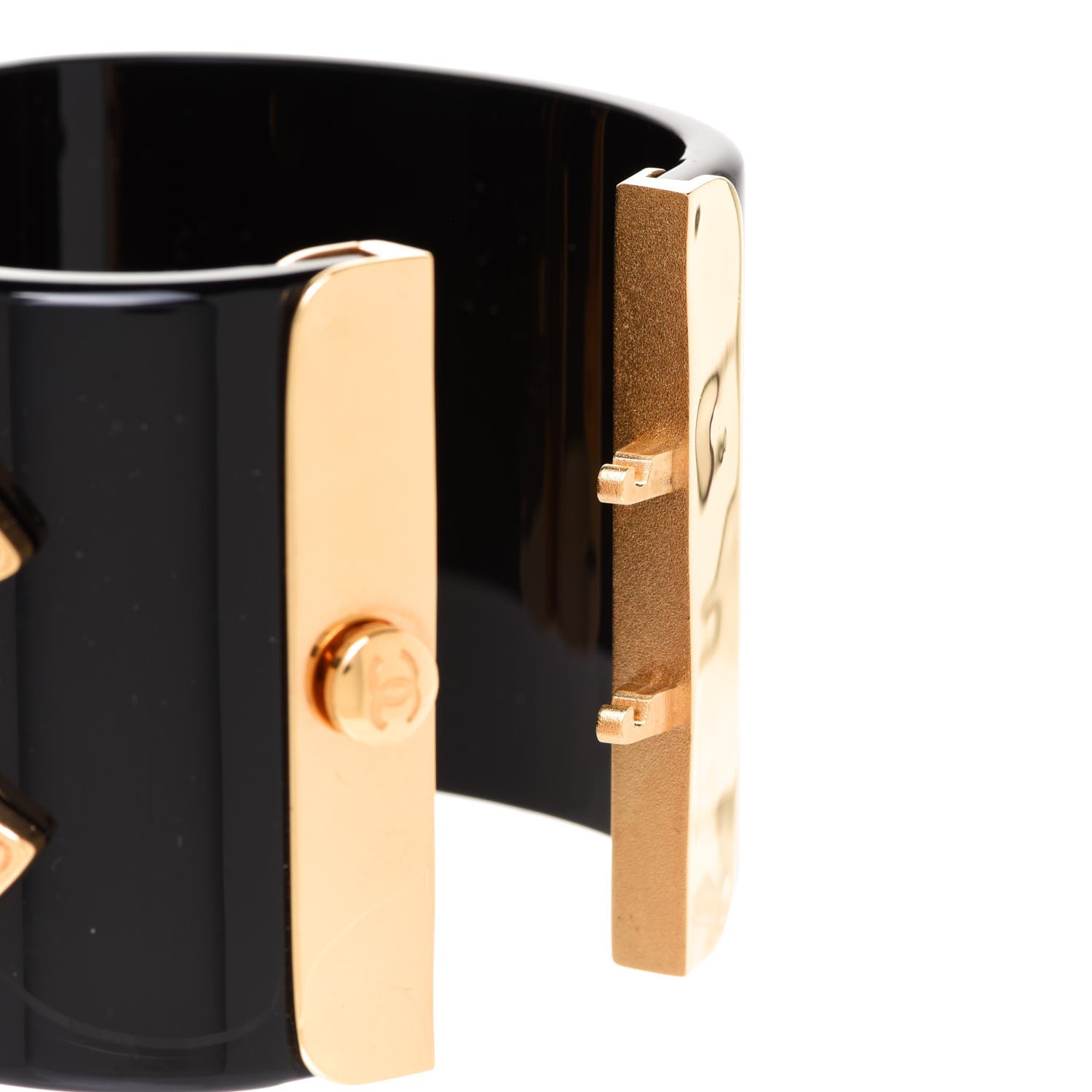 Chanel Resin Along The Nile CC Cuff Black Gold 4 of 6