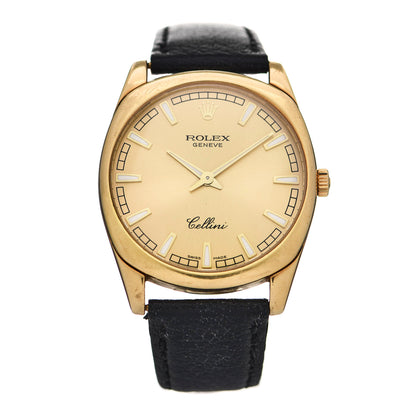 Rolex 18K Yellow Gold Calfskin 38mm Cellini Manual Winding Watch Champagne 4243 1 of 5