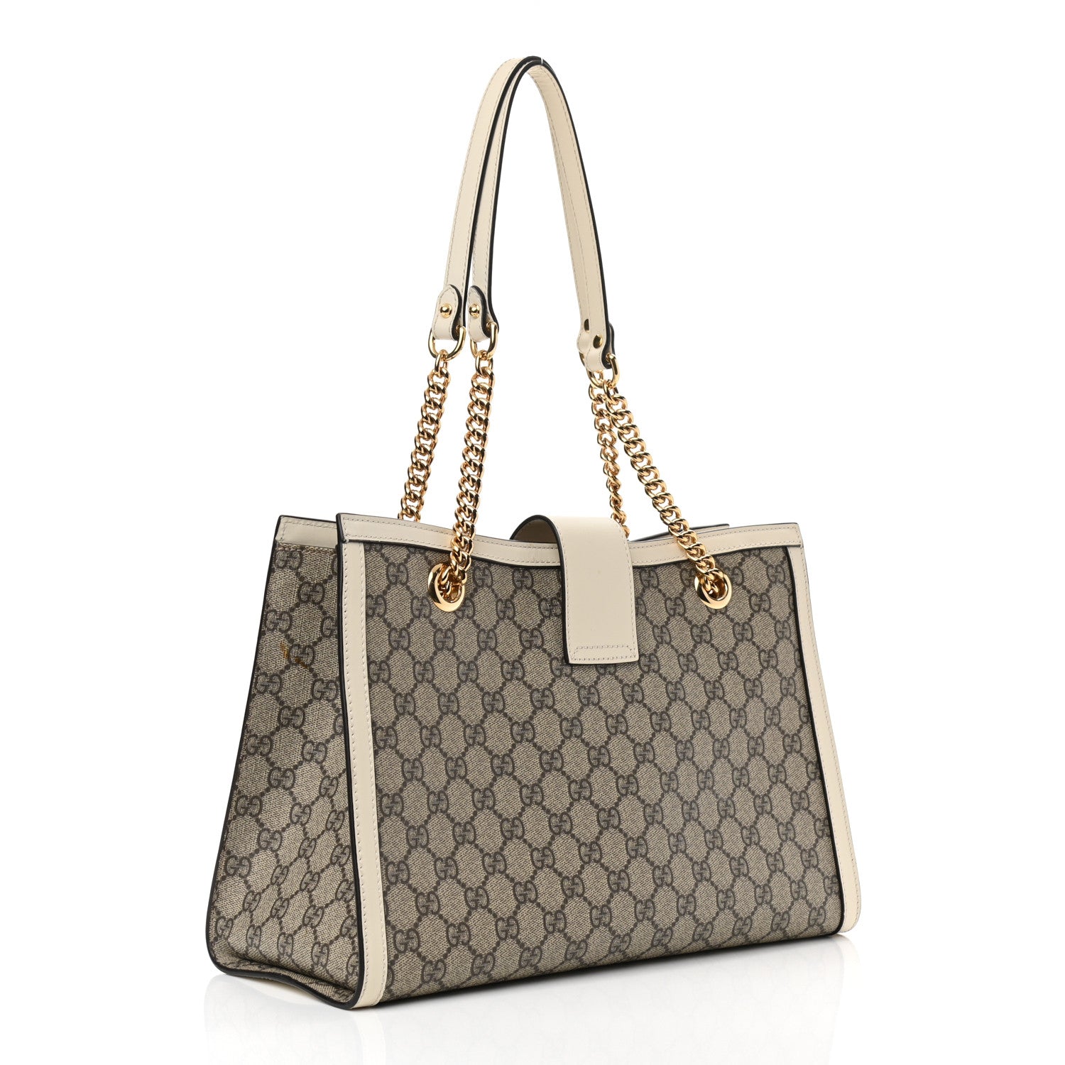 Gucci GG Supreme Monogram Medium Padlock Tote White 3 of 9
