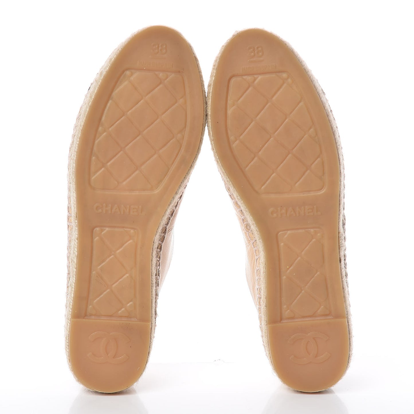 Lambskin CC Espadrilles 38 Beige Black