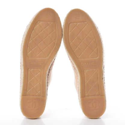 Chanel Lambskin CC Espadrilles 38 Beige Black 5 of 8