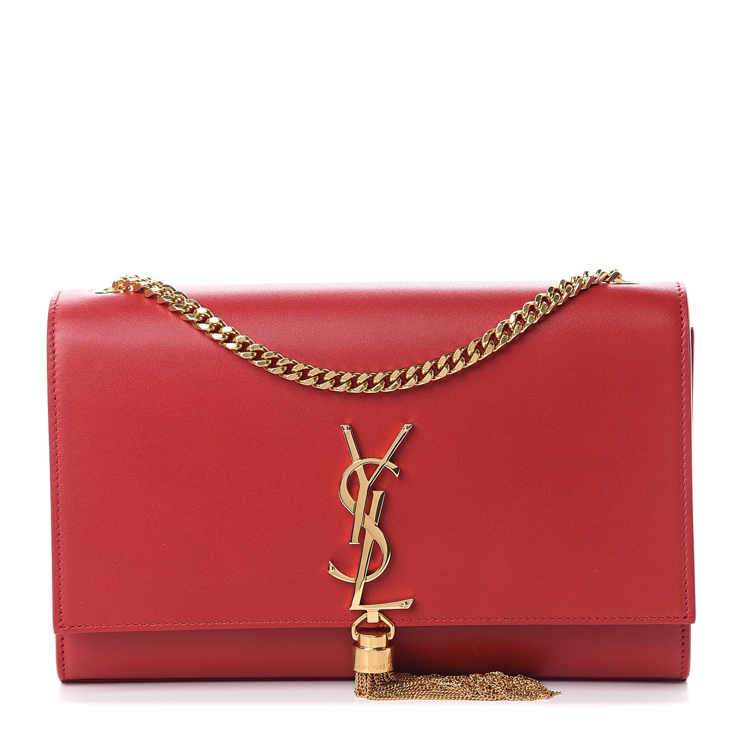 Smooth Calfskin Medium Classic Monogram Kate Tassel Satchel New Lipstick