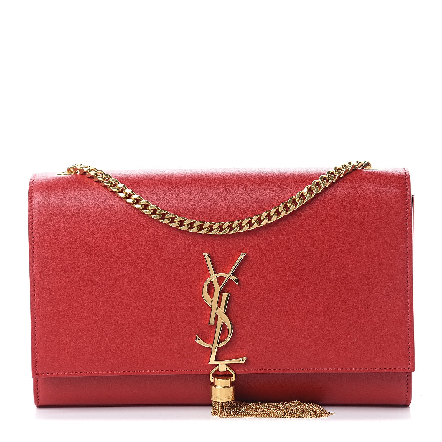 Saint Laurent Smooth Calfskin Medium Classic Monogram Kate Tassel Satchel New Lipstick 1 of 7