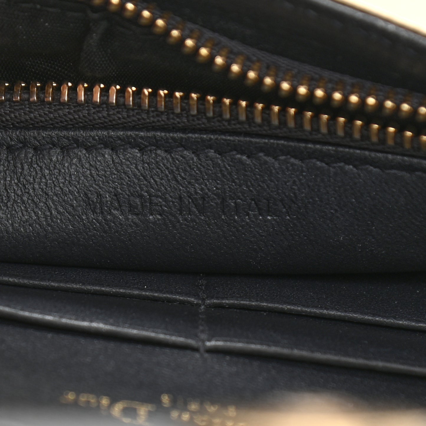 Metallic Patent Micro-Cannage Diorama Wallet on Chain Pouch Gold