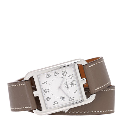 Hermes Stainless Steel Swift 29mm Cape Cod Double Tour Quartz Watch Etoupe 2 of 5