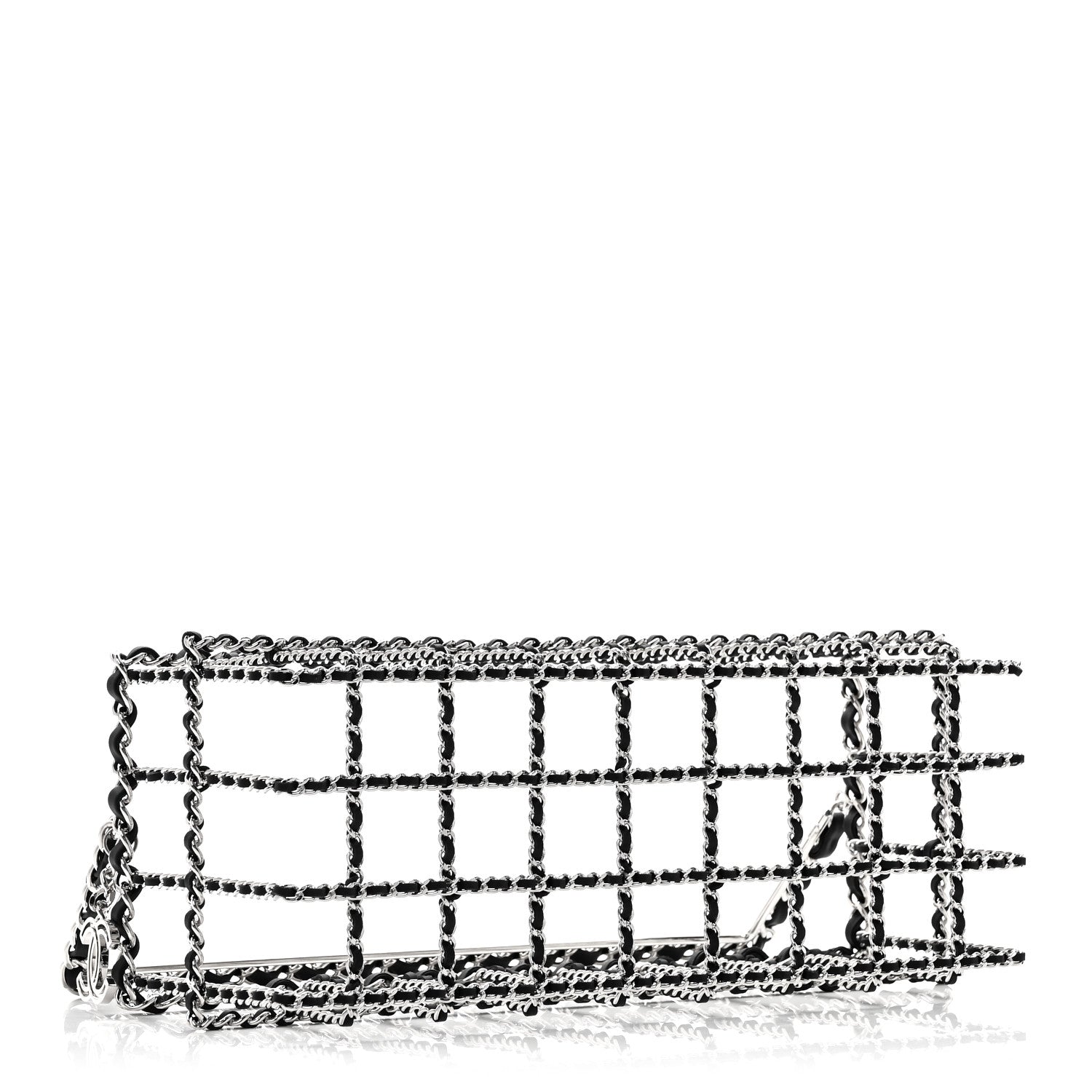 Chanel Brass Calfskin Grocery By Chanel Minaudiere Shopping Basket Silver 4 of 9