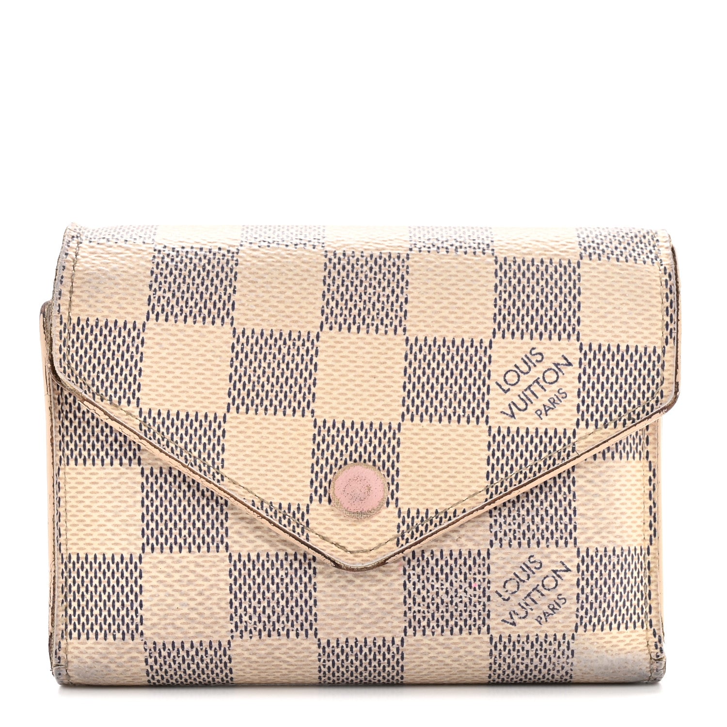 Louis Vuitton Damier Azur Victorine Wallet Rose Ballerine 1 of 13