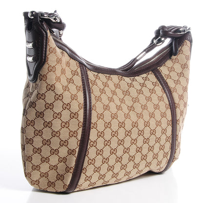 Gucci Monogram Medium Techno Horsebit Hobo Brown 3 of 7