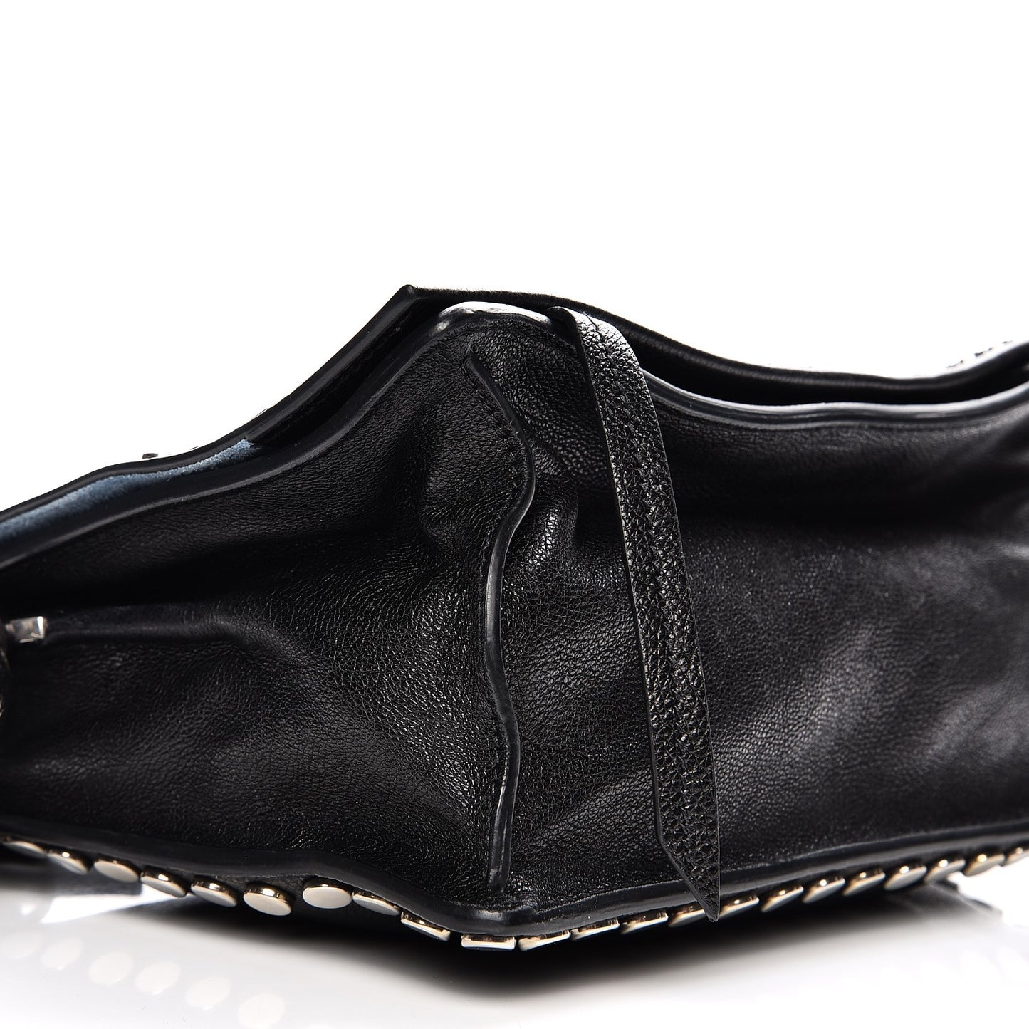 Glace Calf Studded Etiquette Flap Nero Black