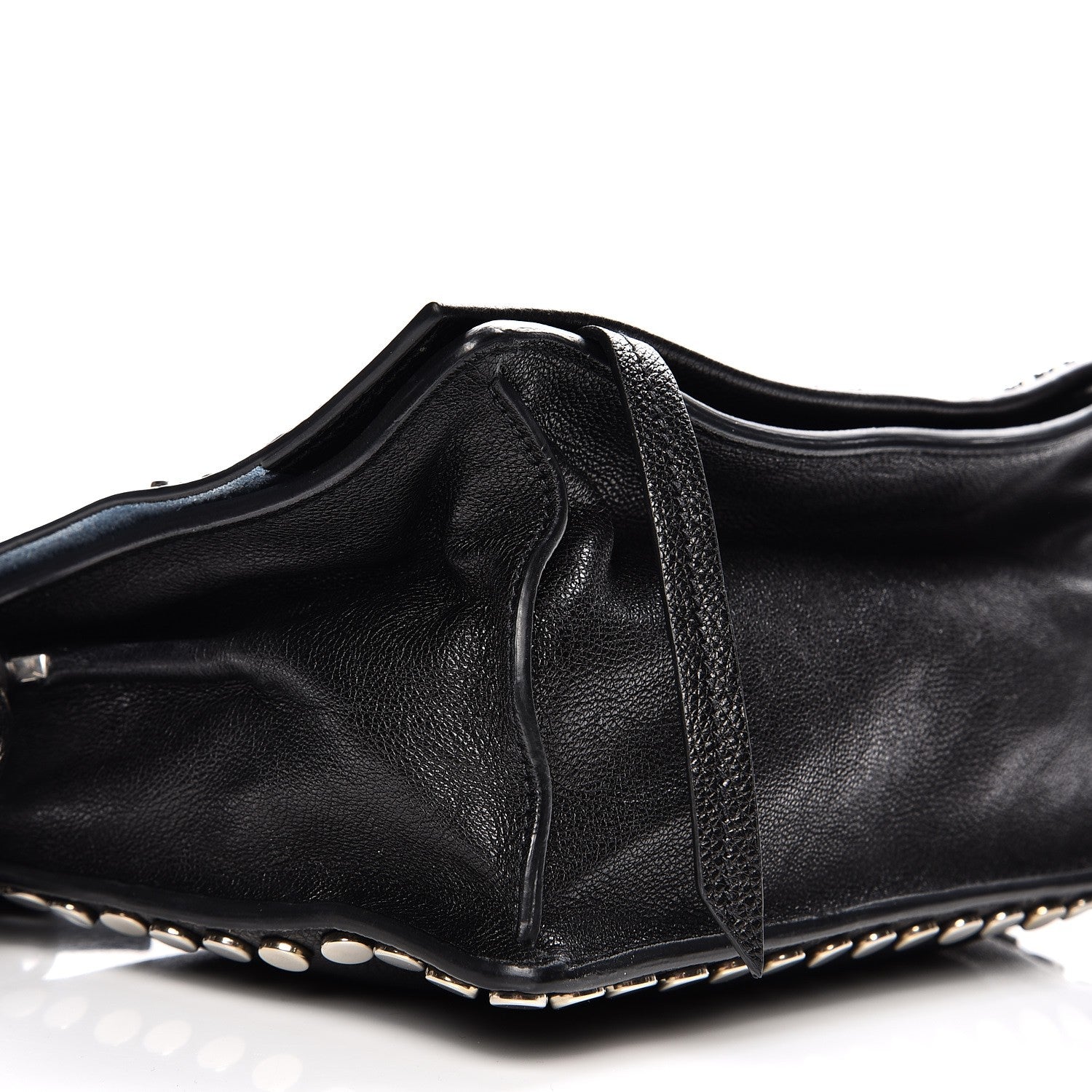 Prada Glace Calf Studded Etiquette Flap Nero Black 9 of 10