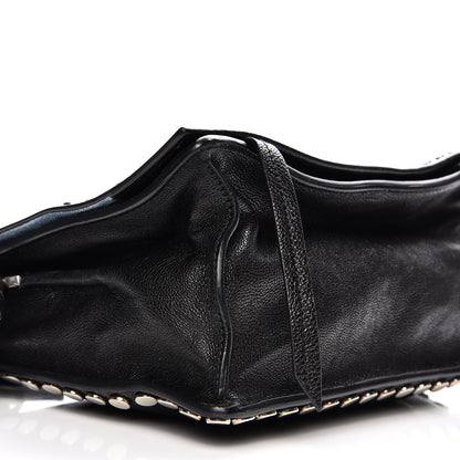 Prada Glace Calf Studded Etiquette Flap Nero Black 9 of 10