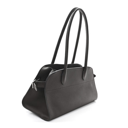 The Row Matte Grained Calfskin Margaux Shoulder 12 Deep Brown 3 of 10