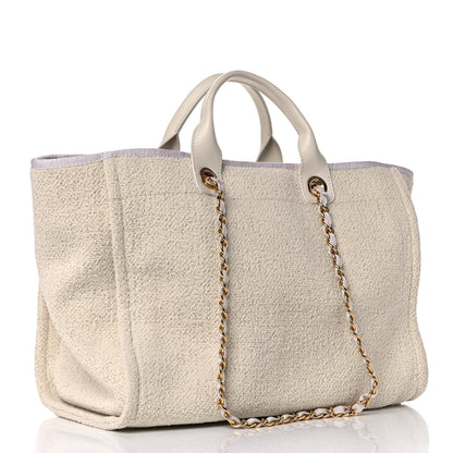 Chanel Lurex Boucle Large Deauville Tote White 2 of 10