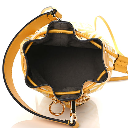 Fendi X SARAH COLEMAN Glazed Canvas Vitello King F is Fendi FF Vertigo Mini Mon Tresor Bucket Bag Mimosa White 4 of 8