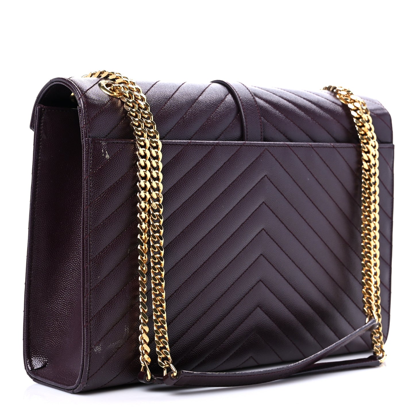 Grain De Poudre Matelasse Chevron Large Monogram Satchel Rouge Legion