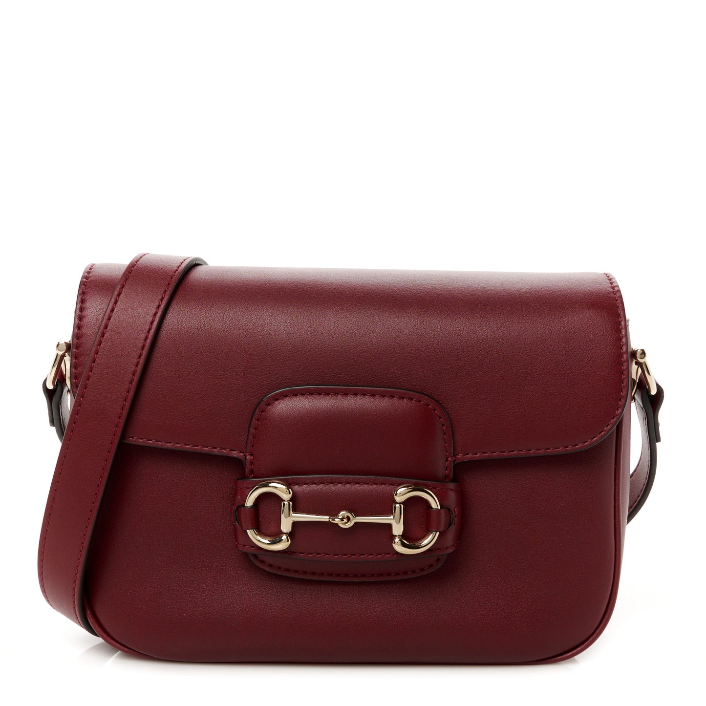 Soft Calfskin Horsebit 1955 Small Shoulder Bag Rosso Ancora