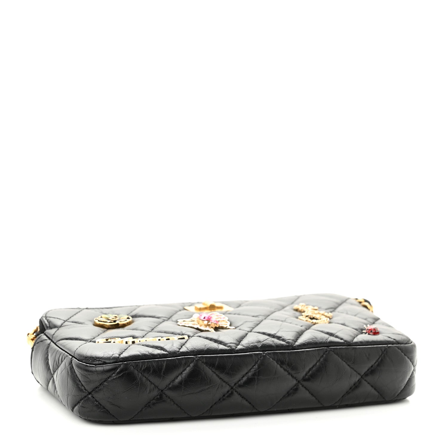 Chanel Aged Calfskin Lucky Charms 2.55 Reissue Small Clutch With Chain Black 4 of 13
