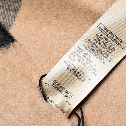 Burberry Cashmere Giant Check Fringe Scarf Camel 6 of 6