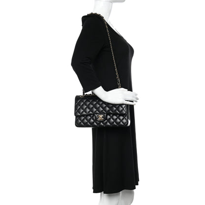 Chanel Lambskin Quilted Medium Double Flap Black 2 of 14