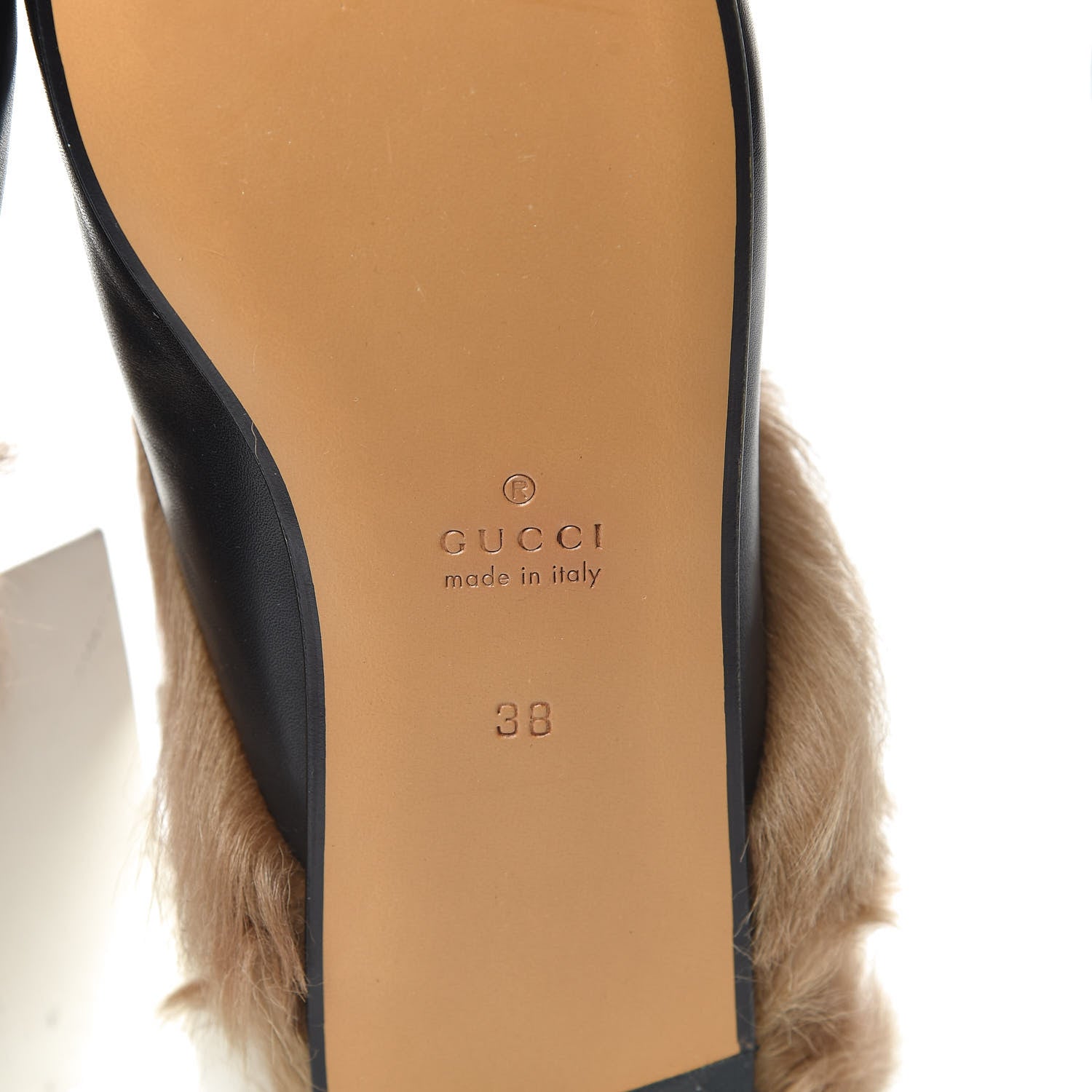 Gucci Calfskin Lambswool Tiger Embroidered Womens Princetown Slippers 38 Black 7 of 9