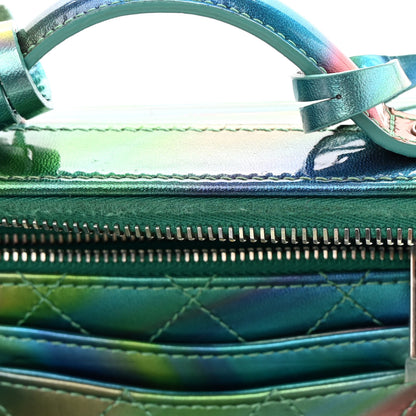Chanel PVC Patent Calfskin Patent Lambskin Small CC Vanity Case Green 12 of 13