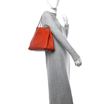 Gucci Pebbled Calfskin Medium Soho Chain Shoulder Bag Sun Orange 2 of 11