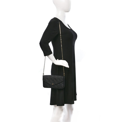 Louis Vuitton Empreinte Pochette Felicie Chain Wallet Black 2 of 10