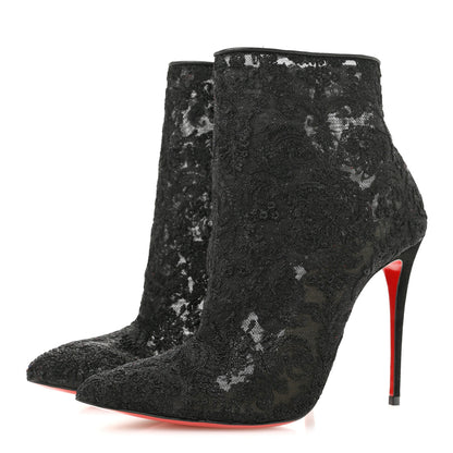 Christian Louboutin Lace Lurex Specchio Gipsybootie 100 Ankle Boots 37.5 Black 4 of 10