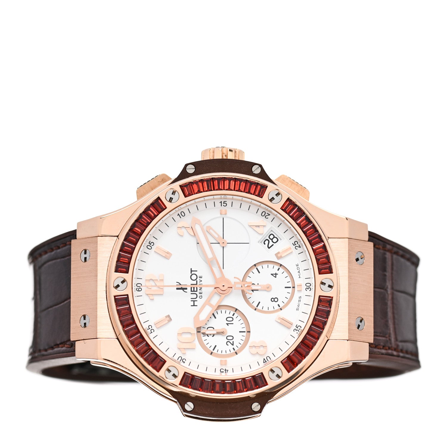 Hublot 18K Rose Gold Alligator Garnet 41mm Big Bang Tutti Frutti Automatic Watch 341.PC.2010.LR.1903 2 of 4